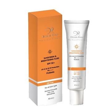 فلوئید ضد آفتاب و روشن کننده بی رنگ و فاقد چربی دریم رز دارای spf50 و pa+++